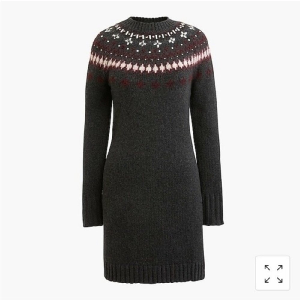J Crew Jewel Embellish Isle Crew Sweater Dress